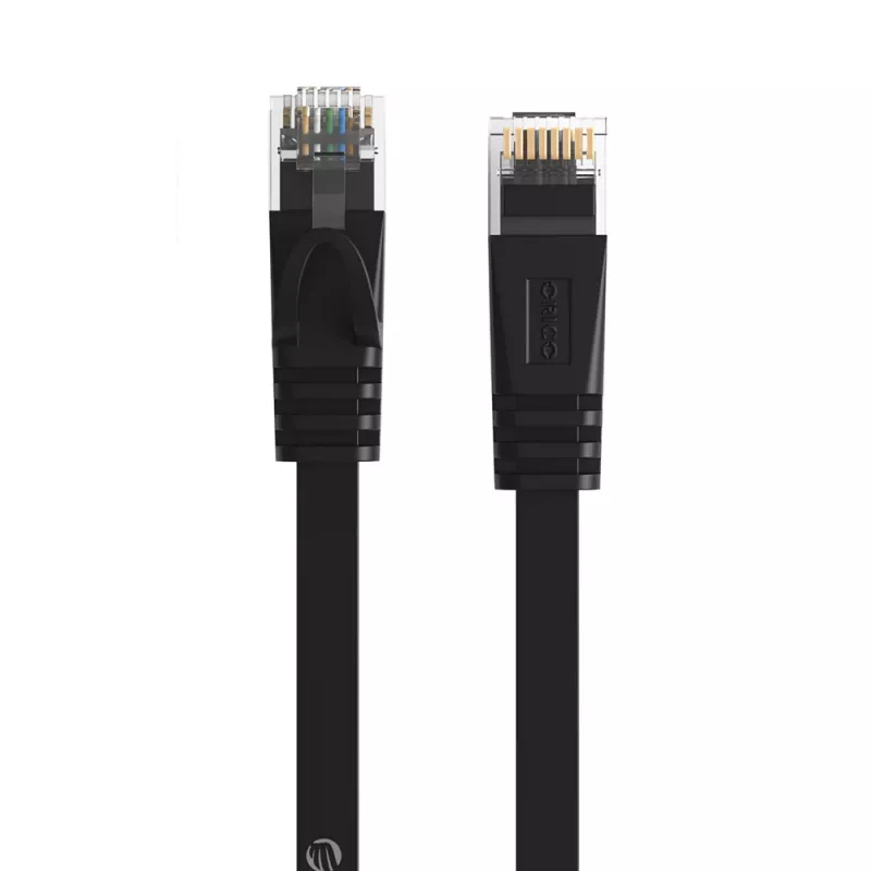 ORICO PUG-C7B CAT7 Ethernet-kabel 20m plat zwart 10Gbps RJ45 LAN netwerk-patchkabel