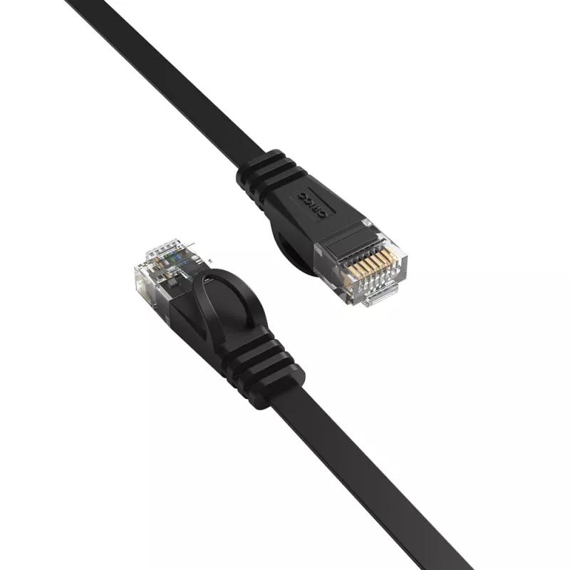 ORICO PUG-C7B CAT7 Ethernet-kabel 20m plat zwart 10Gbps RJ45 LAN netwerk-patchkabel