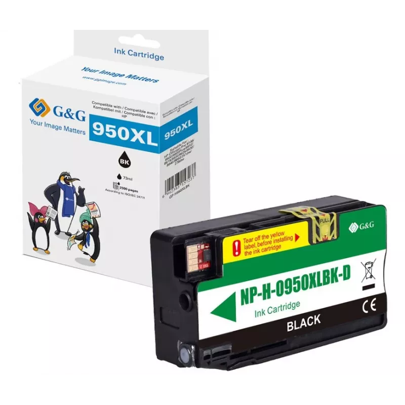 G&G Ninestar compatibele inktpatroon HP 950XL zwart