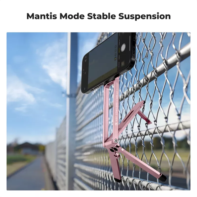 KF 3-in-1 magnetische telefoonhouder statief handgreep tafelstandaard voor iPhone MagSafe roze