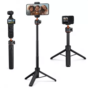 KF ministatief & selfiestick 65 cm 360°-kop telefoonhouder KF09.180S1 zwart