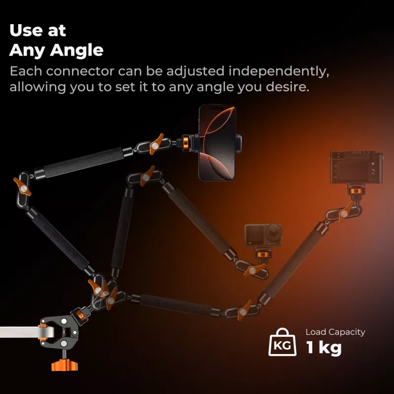 K&F Concept Magic Arm 22 inch + Super Clamp Crab Clamp 1/4 3/8 KF31.201