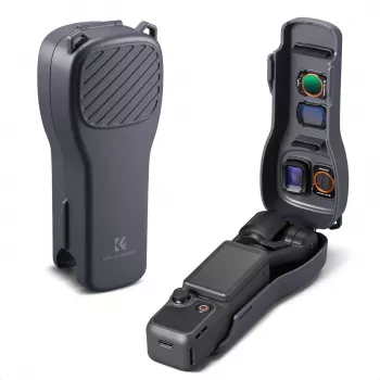 KF harde PC-hoes voor DJI Osmo Pocket 3/4 met draagband - zwart