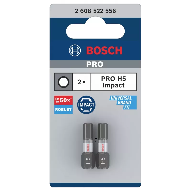 Bosch Professional Impact Control Hex Impact bit H5 2-delige set (2608522556)