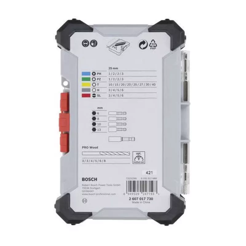 Bosch Extra Hard and PRO Wood boren- en bitset 35-delig (2607017730)