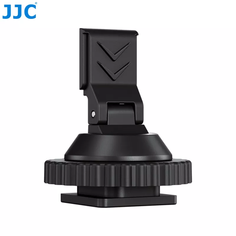 JJC HC-DMN hotshoe naar 1/4 inch-20 schroefdraadadapter voor microfoonhouder, zwart