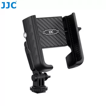 JJC PM-CS1 adapterhouder met 1/4 inch-schroefdraad voor telefoon, smartphone, GoPro, standaard ISO-koudeschoen, zwart
