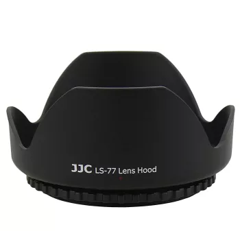 JJC 77mm inschroefbare zonnekap voor cameraobjectief - zwart
