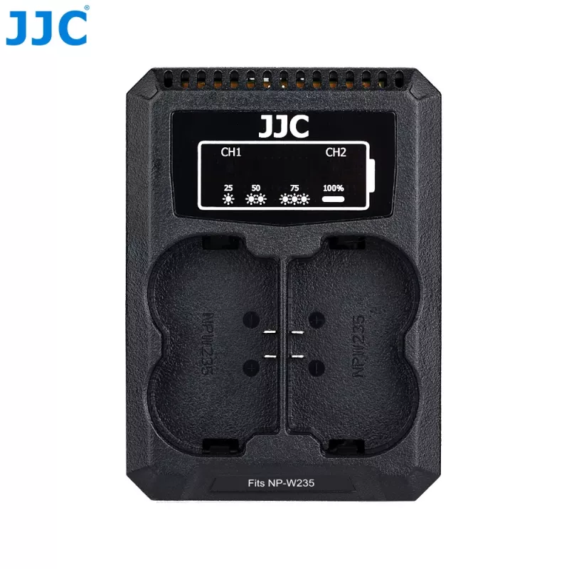 JJC dual USB-oplader voor Fujifilm NP-W235