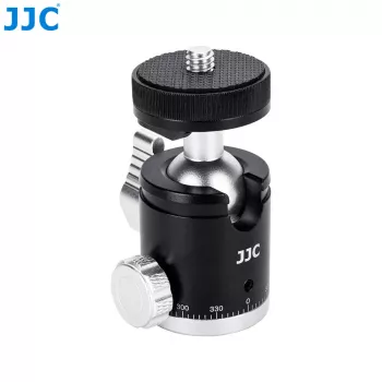 JJC BH-CM1 3D aluminium kogelkop met 1/4 inch-schroefdraad en schaal voor camera