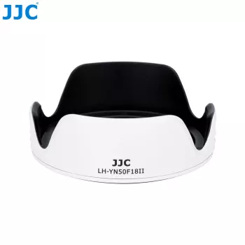 JJC LH-YN50F18II tulpvormige zonnekap voor Yongnuo YN 50mm f/1.8 II objectief - wit