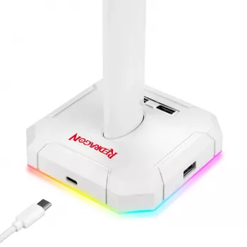 Redragon Scepter PRO HA300-W gaming headset standaard met RGB-verlichting, wit