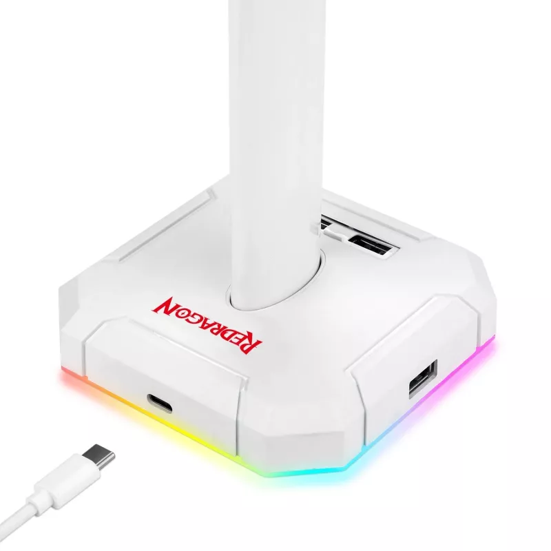 Redragon Scepter PRO HA300-W gaming headset standaard met RGB-verlichting, wit