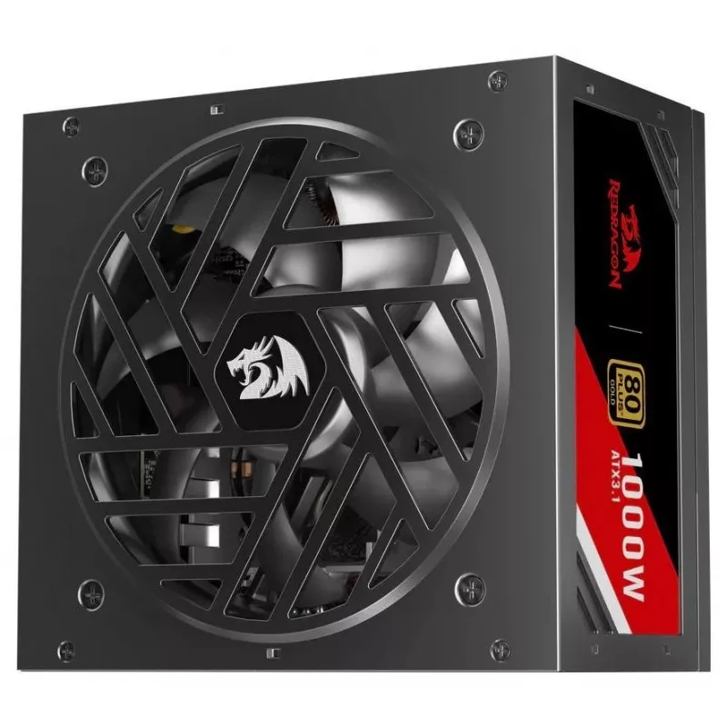 Redragon Master GC-MS03 1000W voeding, 80 PLUS Standard, ATX, niet-modulair, 120mm ventilator, zwart