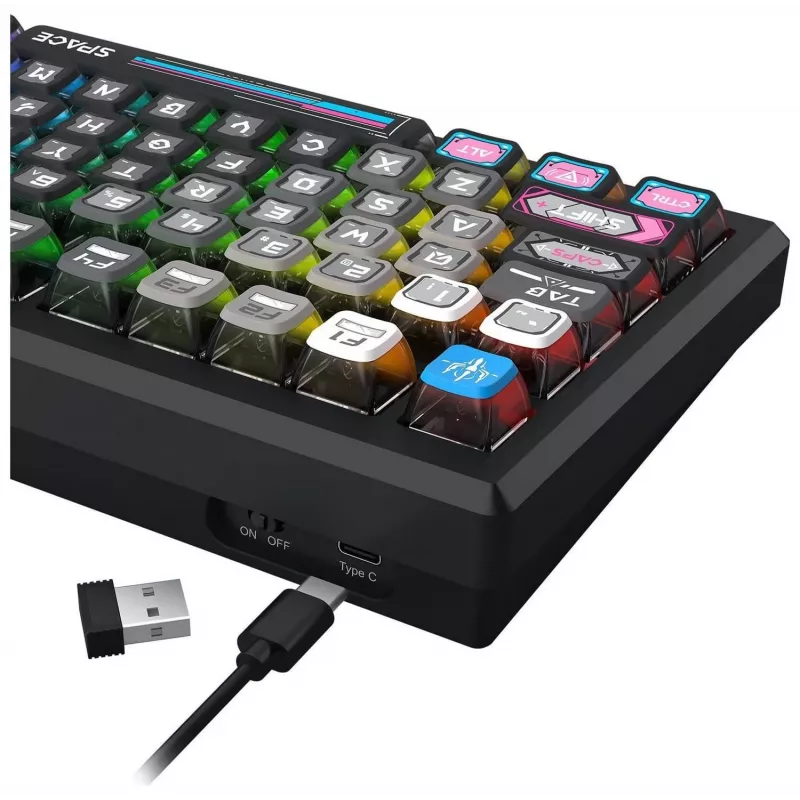 Redragon K732MC-RGB-PRO Uranus Pro 82 75% mechanisch toetsenbord, hot-swappable, RGB, USB-C, zwart