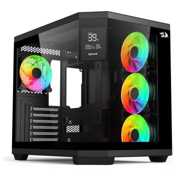 Redragon Vision ARGB GC-625-PRO mid-tower gaming-behuizing, zwart, gehard glas, 4x120mm ARGB-ventilatoren