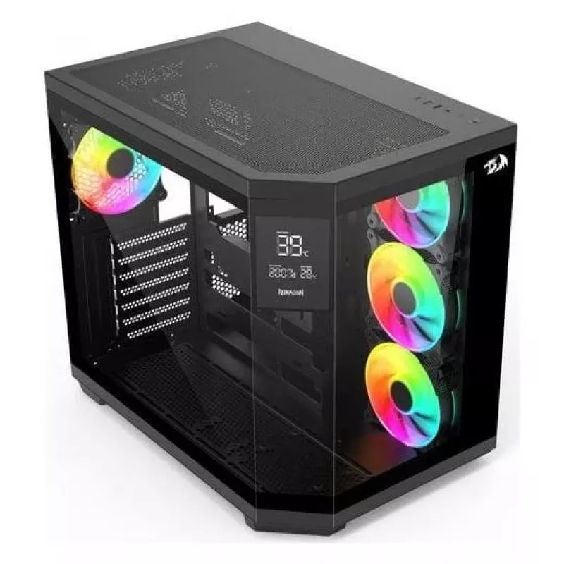 Redragon Vision ARGB GC-625-PRO mid-tower gaming-behuizing, zwart, gehard glas, 4x120mm ARGB-ventilatoren