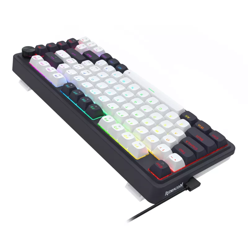 Redragon Ucal Magnetic K673WB-RGB-M 75% tri-mode mechanisch gaming-toetsenbord, wit/zwart