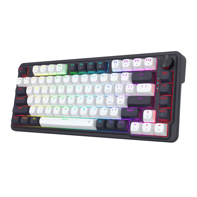 Redragon Ucal Magnetic K673WB-RGB-M 75% tri-mode mechanisch gaming-toetsenbord, wit/zwart