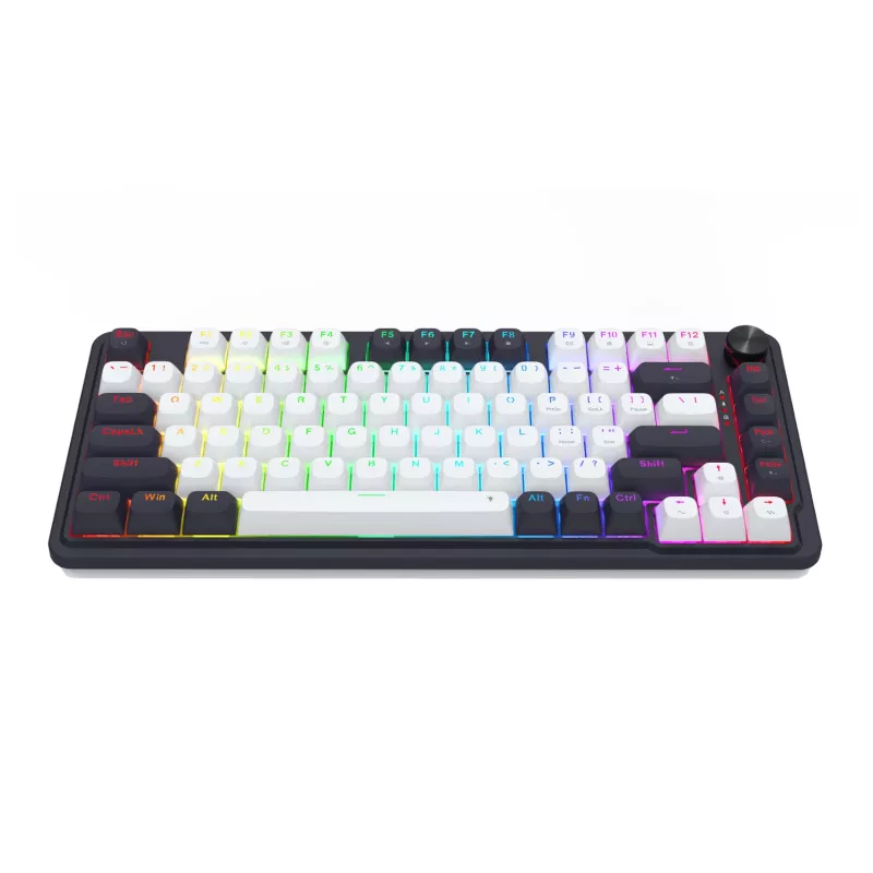 Redragon Ucal Magnetic K673WB-RGB-M 75% tri-mode mechanisch gaming-toetsenbord, wit/zwart