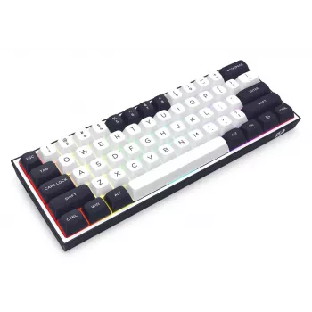Redragon ALCOR QMK K717WB-RGB-PRO mechanisch toetsenbord, 75% layout, tri-mode, hot-swappable, wit/zwart