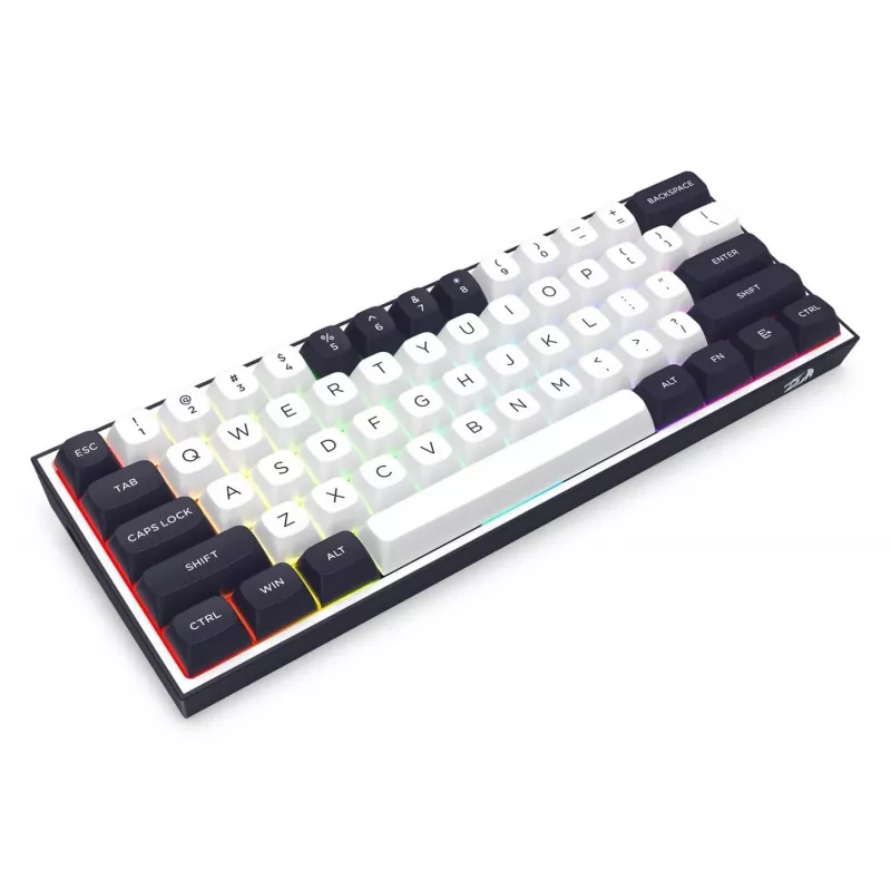 Redragon ALCOR QMK K717WB-RGB-PRO mechanisch toetsenbord, 75% layout, tri-mode, hot-swappable, wit/zwart