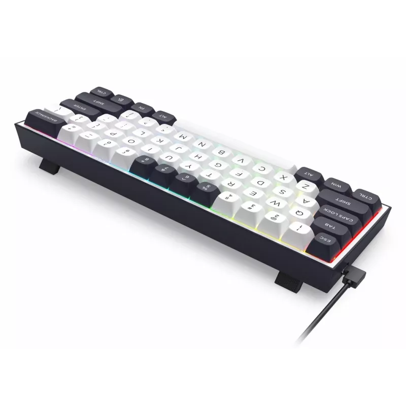 Redragon ALCOR QMK K717WB-RGB-PRO mechanisch toetsenbord, 75% layout, tri-mode, hot-swappable, wit/zwart