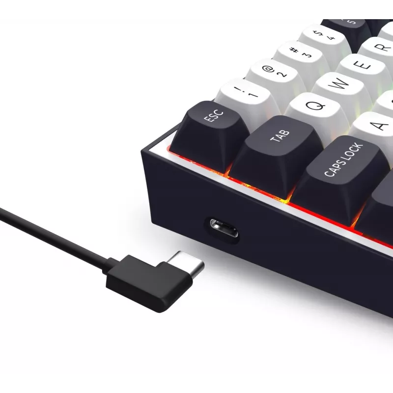 Redragon ALCOR QMK K717WB-RGB-PRO mechanisch toetsenbord, 75% layout, tri-mode, hot-swappable, wit/zwart