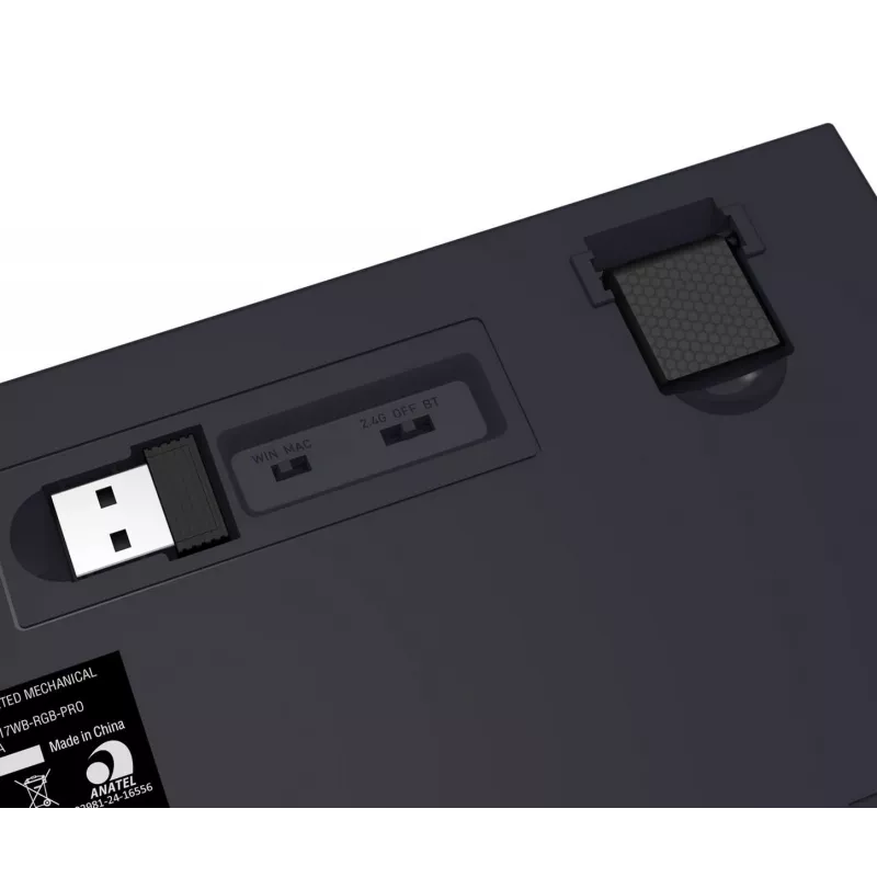 Redragon ALCOR QMK K717WB-RGB-PRO mechanisch toetsenbord, 75% layout, tri-mode, hot-swappable, wit/zwart