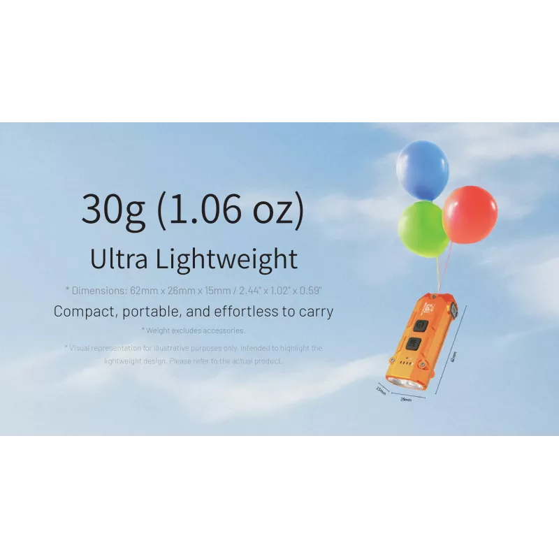 Nitecore TIP3 sleutelhangerzaklamp oranje 720 lumen