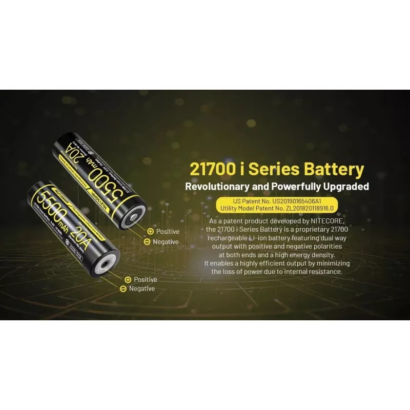Nitecore 21700 Li-ion accu 5500mAh 20A 3,6V button top