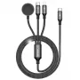 AWEI W23 3-in-1 USB-C/Lightning/Apple Watch oplaadkabel 100W/10W/2,5W zwart