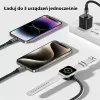 AWEI W23 3-in-1 USB-C/Lightning/Apple Watch oplaadkabel 100W/10W/2,5W zwart