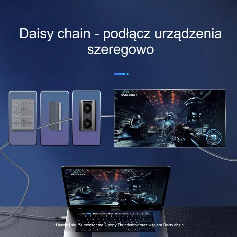 ORICO Thunderbolt 4 kabel USB-C 40 Gbit/s 8K60Hz PD 100W 2m zwart