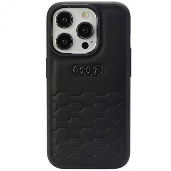 Audi GT kunstleren hardcase voor iPhone 15 Pro (6.1 inch) - zwart