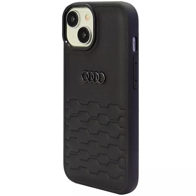 Audi GT kunstlederen hardcase voor iPhone 15 Plus / 14 Plus 6,7 inch - zwart
