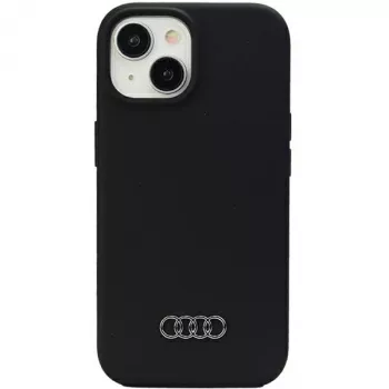 Audi silicone case voor iPhone 15 Plus / 14 Plus 6,7 inch zwart hardcase AU-LSRIP15M-Q3/D1-BK