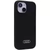 Audi silicone case voor iPhone 15 Plus / 14 Plus 6,7 inch zwart hardcase AU-LSRIP15M-Q3/D1-BK