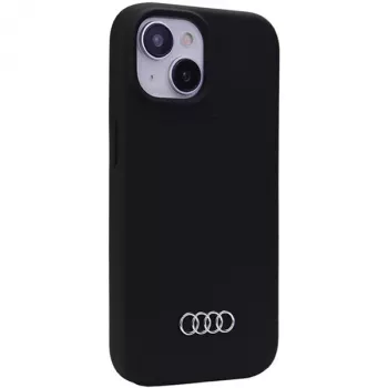 Audi silicone case voor iPhone 15 Plus / 14 Plus 6,7 inch zwart hardcase AU-LSRIP15M-Q3/D1-BK