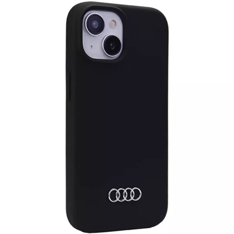 Audi silicone case voor iPhone 15 Plus / 14 Plus 6,7 inch zwart hardcase AU-LSRIP15M-Q3/D1-BK