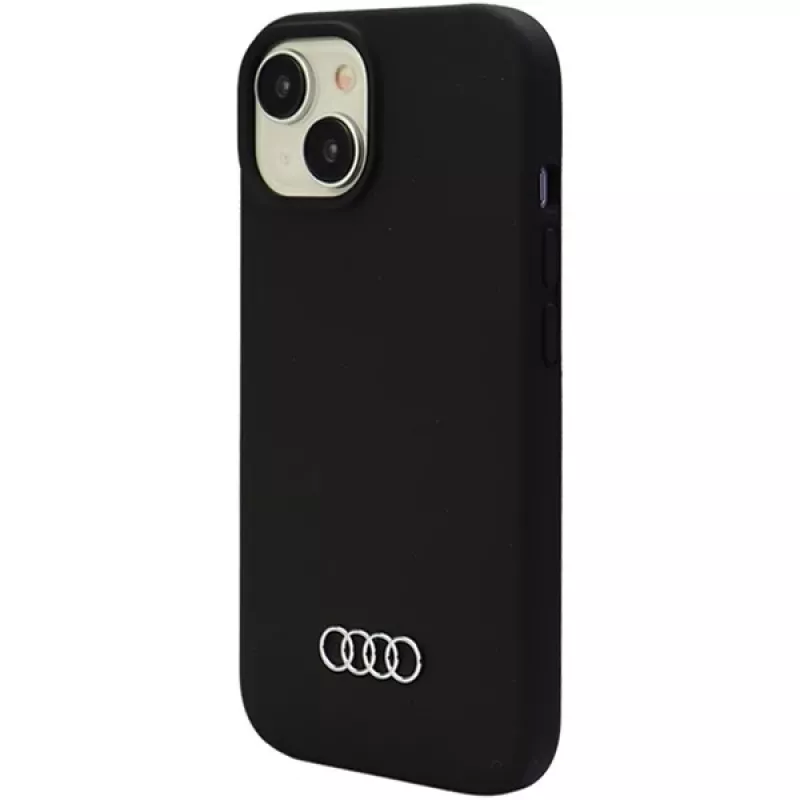 Audi silicone case voor iPhone 15 Plus / 14 Plus 6,7 inch zwart hardcase AU-LSRIP15M-Q3/D1-BK