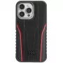 Audi Echt Leren MagSafe iPhone 15 Pro Max 6.7 Zwart-Rood Hardcase AU-TPUPCMIP15PM-R8/D3-RD