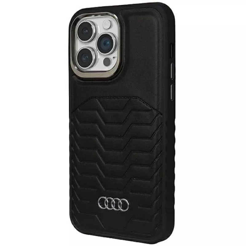 Audi kunstlederen MagSafe hardcase voor iPhone 14 Pro 6,1 inch zwart
