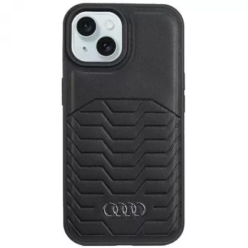 Audi Kunstleren MagSafe Hardcase voor iPhone 15 / 14 / 13 6,1 inch Zwart