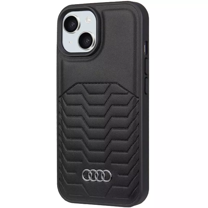 Audi Kunstleren MagSafe Hardcase voor iPhone 15 / 14 / 13 6,1 inch Zwart