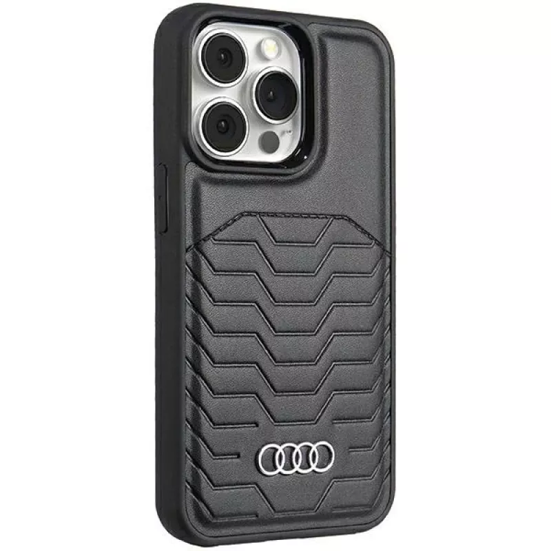 Audi Kunstleren MagSafe iPhone 15 Pro 6.1 Hardcase Zwart