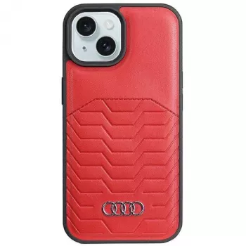 Audi kunstlederen MagSafe hardcase voor iPhone 15 / 14 / 13 6,1 inch - rood