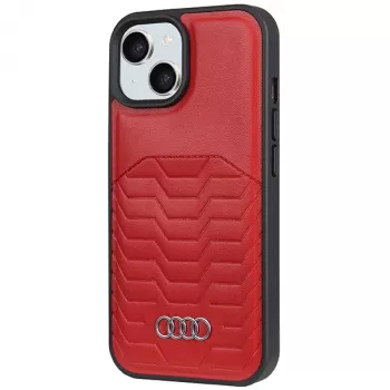 Audi kunstlederen MagSafe hardcase voor iPhone 15 / 14 / 13 6,1 inch - rood