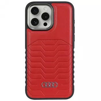 Audi Kunstleren MagSafe iPhone 15 Pro Max 6.7 Rood Hardcase AU-TPUPCMIP15PM-GT/D3-RD