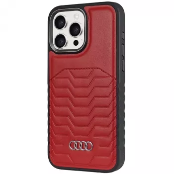 Audi Kunstleren MagSafe iPhone 15 Pro Max 6.7 Rood Hardcase AU-TPUPCMIP15PM-GT/D3-RD